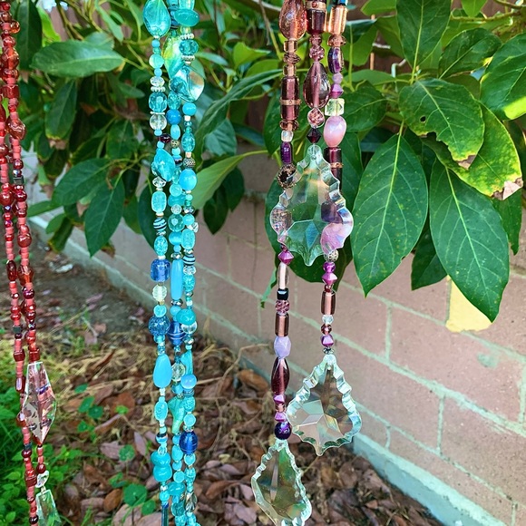 Beaded Sun Catcher Czech Glass & Vintage Italian Crystal (See Description) - Picture 14 of 15